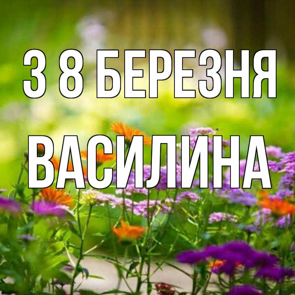 Открытка на каждый день з підписом, Василина З 8 БЕРЕЗНЯ цветы Прикольна листівка з побажанням онлайн скачати безкоштовно 