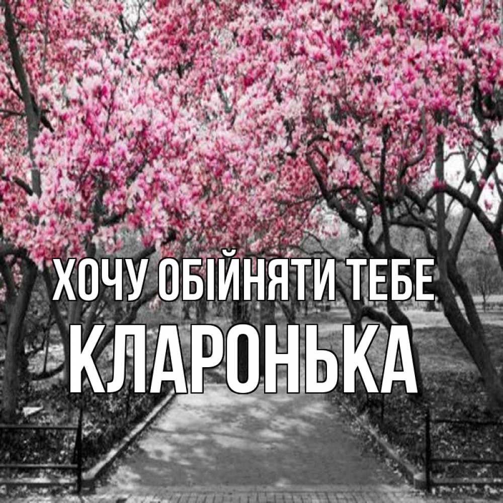 Открытка на каждый день з підписом, Кларонька Хочу обійняти тебе обработанное фото Прикольна листівка з побажанням онлайн скачати безкоштовно 