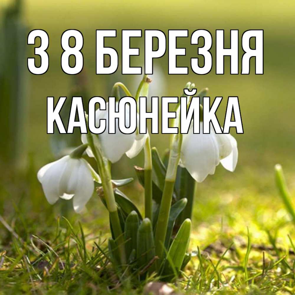 Открытка на каждый день з підписом, Касюнейка З 8 БЕРЕЗНЯ ранние цветы 2 Прикольна листівка з побажанням онлайн скачати безкоштовно 
