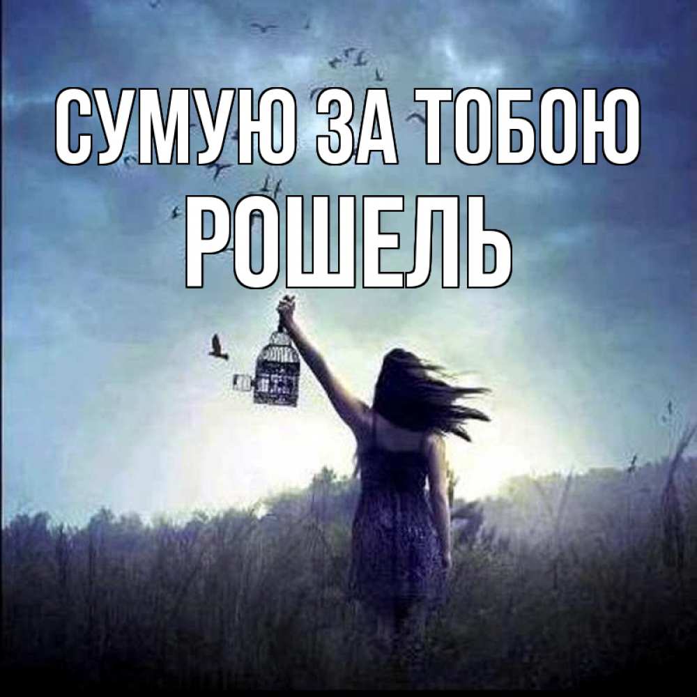 Открытка на каждый день з підписом, Рошель Сумую за тобою приходи ко мне Прикольна листівка з побажанням онлайн скачати безкоштовно 