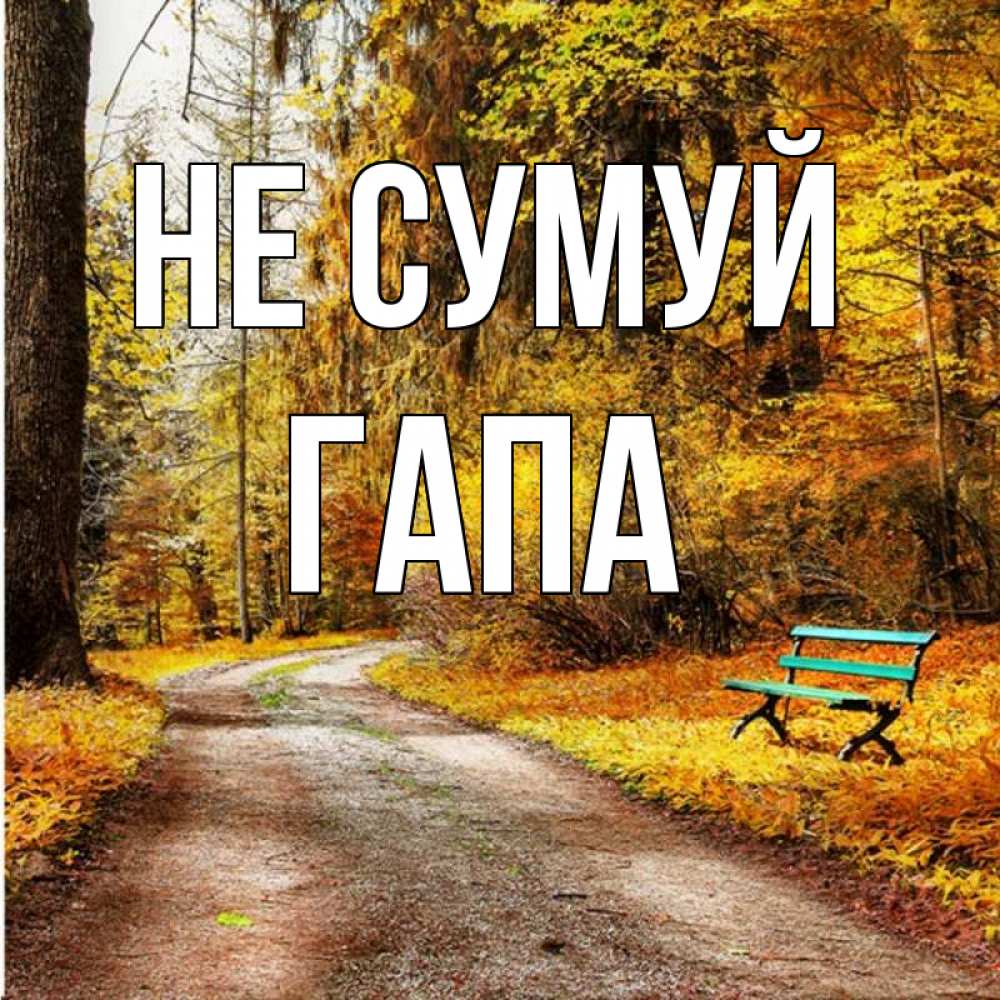 Открытка на каждый день з підписом, Гапа Не сумуй зеленая лавочка Прикольна листівка з побажанням онлайн скачати безкоштовно 