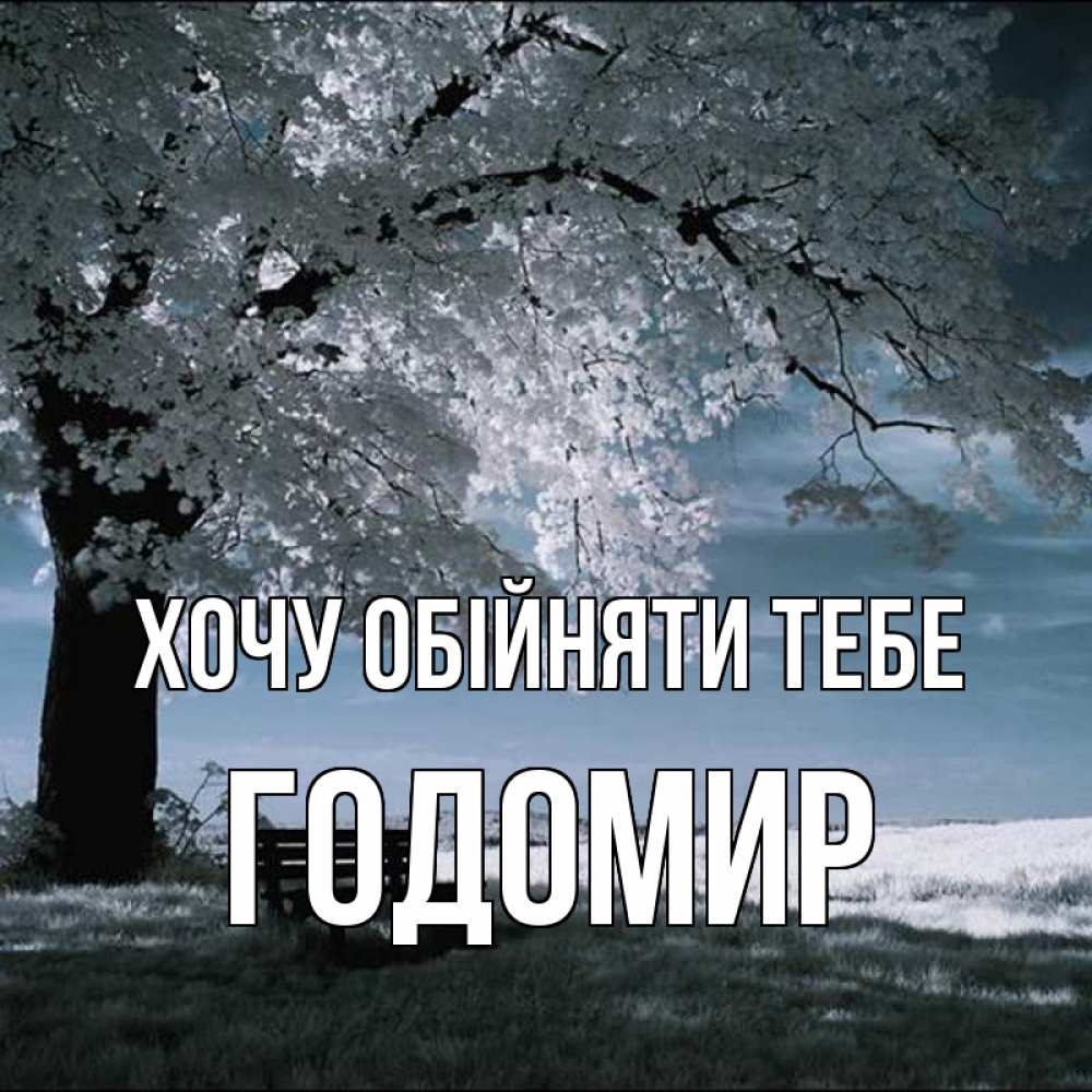 Открытка на каждый день з підписом, Годомир Хочу обійняти тебе дерево Прикольна листівка з побажанням онлайн скачати безкоштовно 
