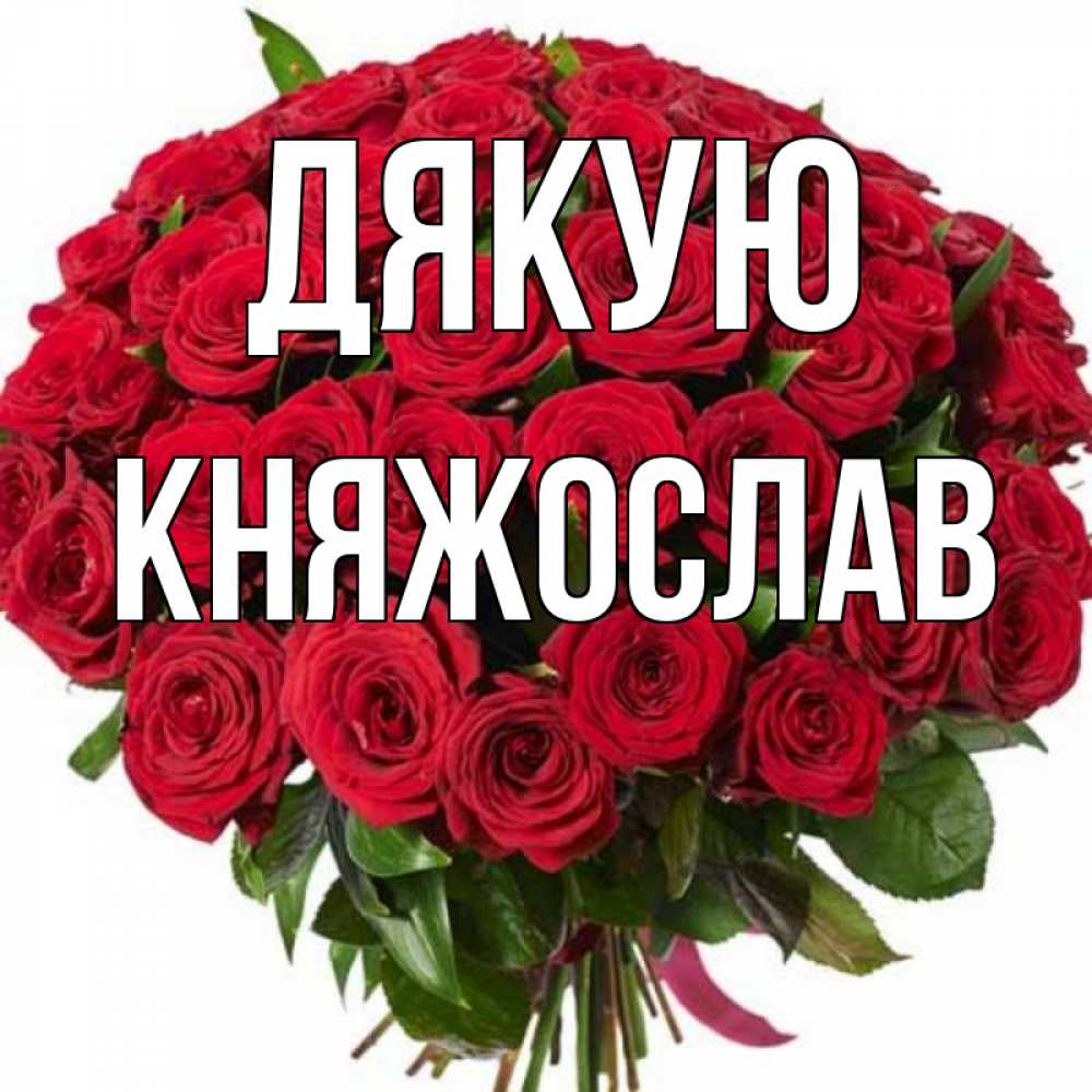 Открытка на каждый день з підписом, Княжослав Дякую букет красных роз Прикольна листівка з побажанням онлайн скачати безкоштовно 