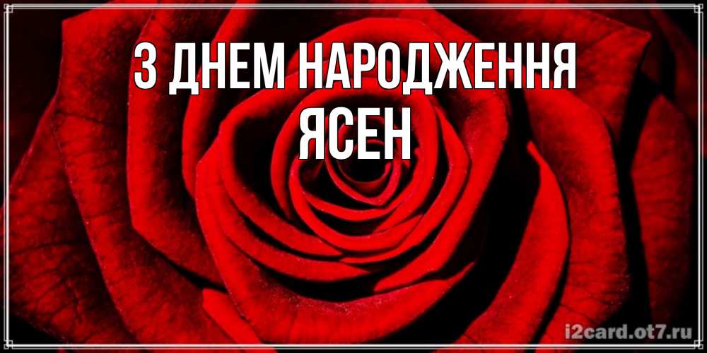 Открытка на каждый день з підписом, Ясен З Днем народження алая роза Прикольна листівка з побажанням онлайн скачати безкоштовно 