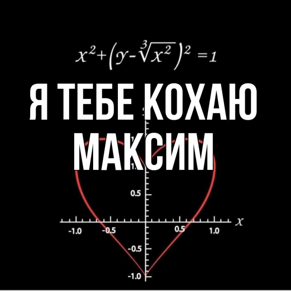 Открытка на каждый день з підписом, Максим Я тебе кохаю сердечная формула Прикольна листівка з побажанням онлайн скачати безкоштовно 