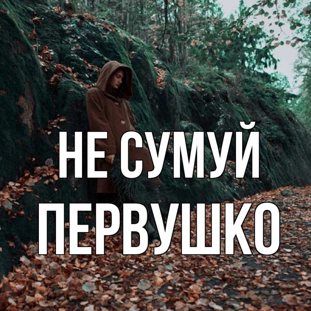 Открытка на каждый день з підписом, Первушко Не сумуй осенний лес Прикольна листівка з побажанням онлайн скачати безкоштовно 
