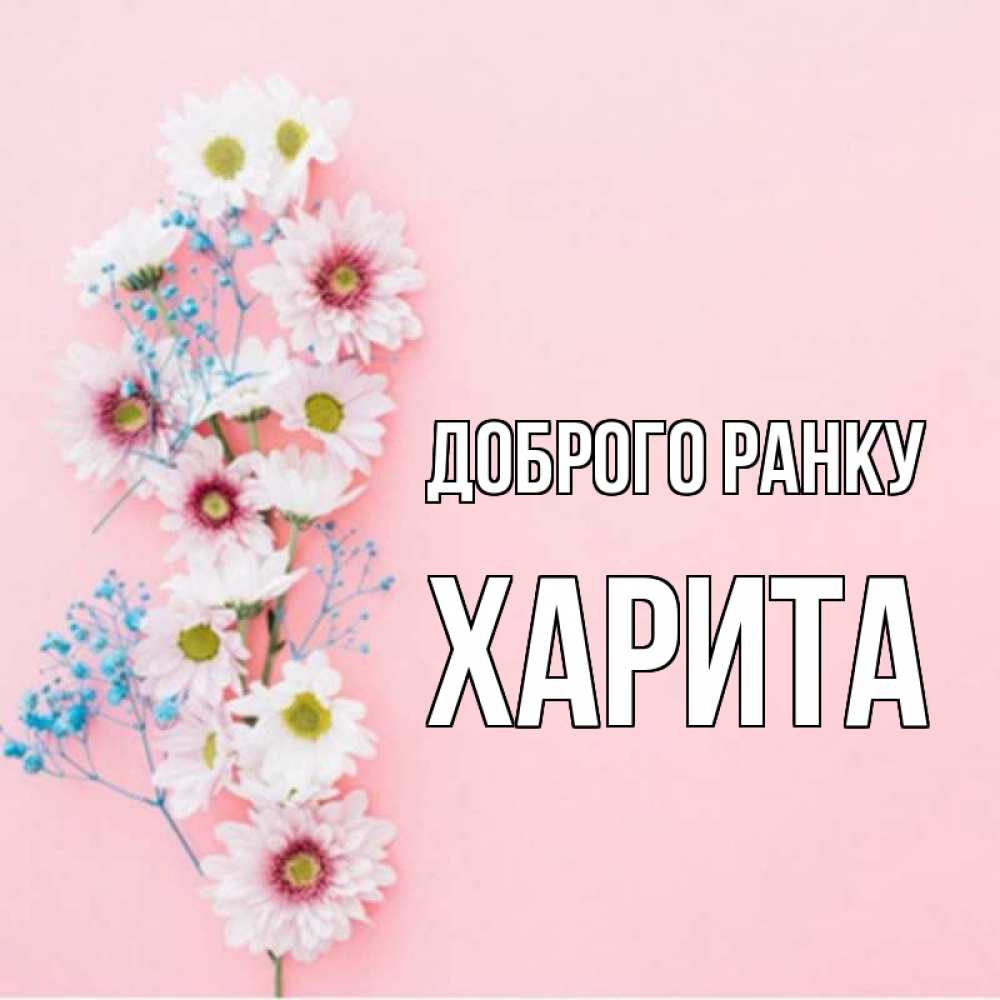 Открытка на каждый день з підписом, Харита Доброго ранку цветы с подписью Прикольна листівка з побажанням онлайн скачати безкоштовно 