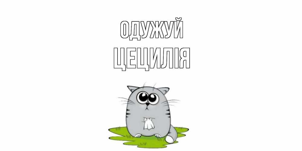 Открытка на каждый день з підписом, Цецилія Одужуй кот и открытки про выздоровление Прикольна листівка з побажанням онлайн скачати безкоштовно 
