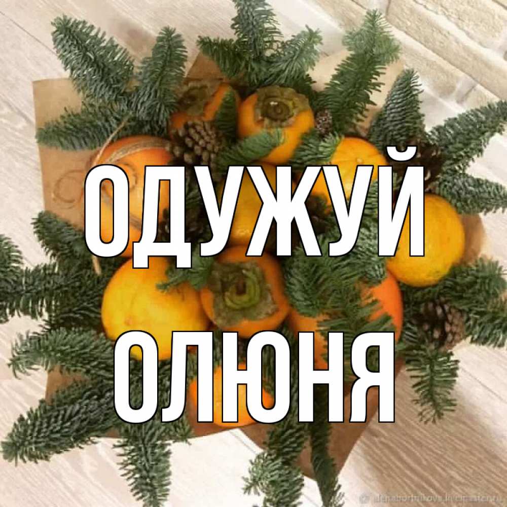 Открытка на каждый день з підписом, Олюня Одужуй апельсины и хурьма Прикольна листівка з побажанням онлайн скачати безкоштовно 