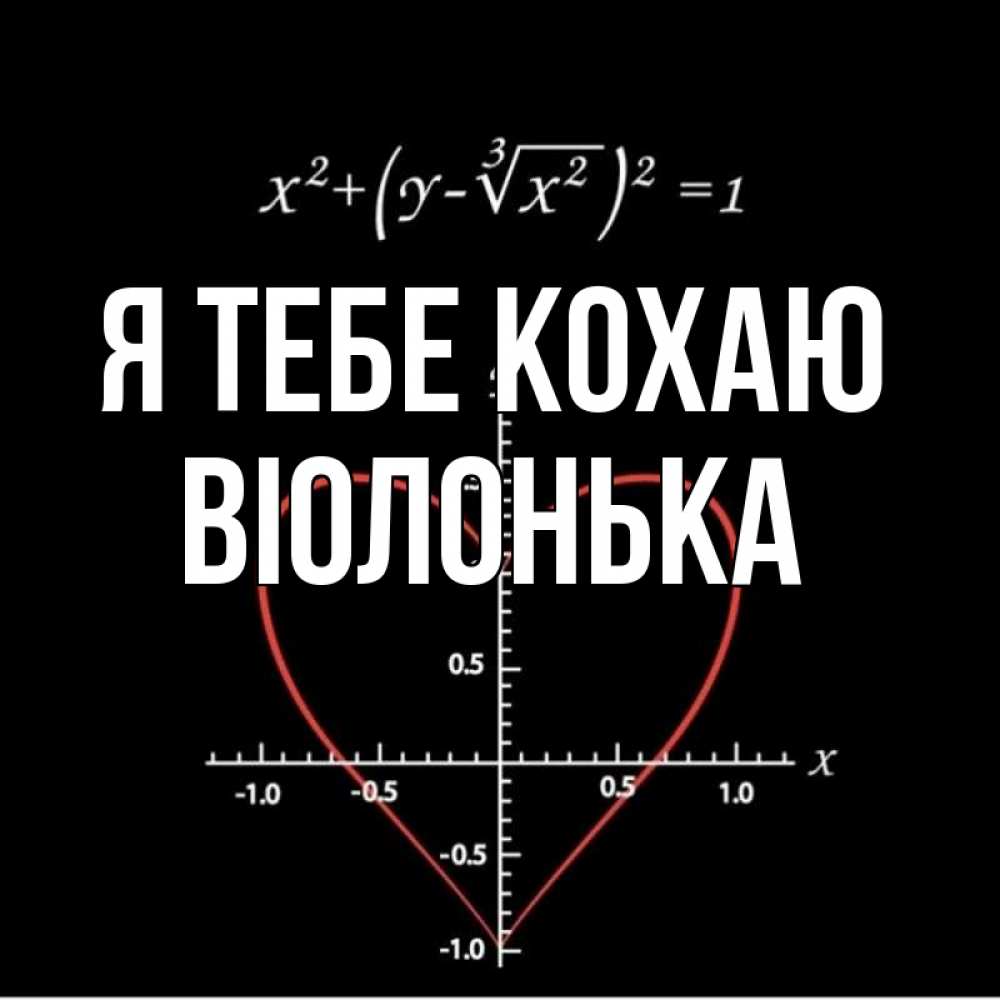 Открытка на каждый день з підписом, Віолонька Я тебе кохаю сердечная формула Прикольна листівка з побажанням онлайн скачати безкоштовно 