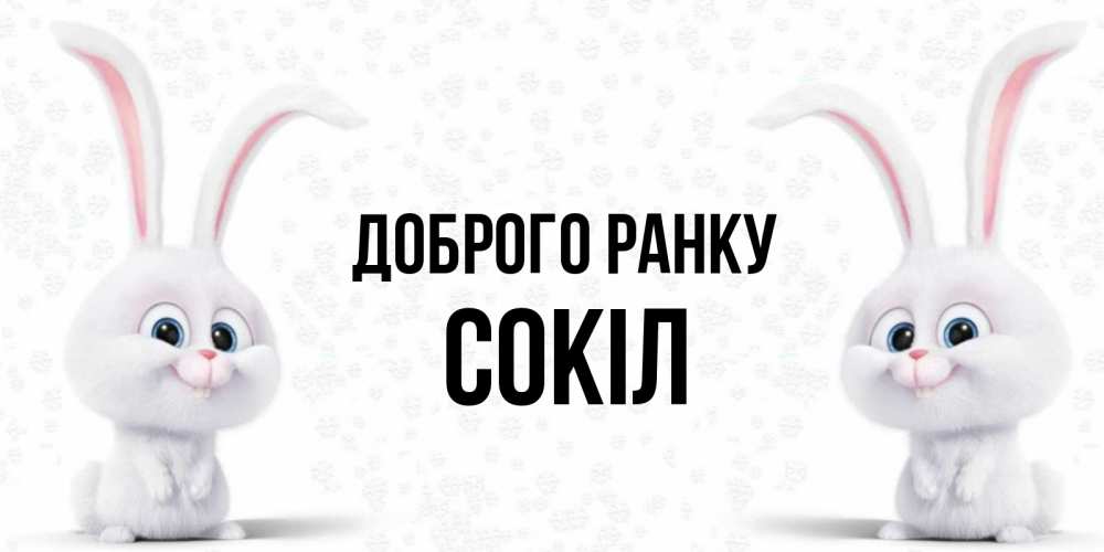 Открытка на каждый день з підписом, Сокіл Доброго ранку кролики с длинными ушками Прикольна листівка з побажанням онлайн скачати безкоштовно 