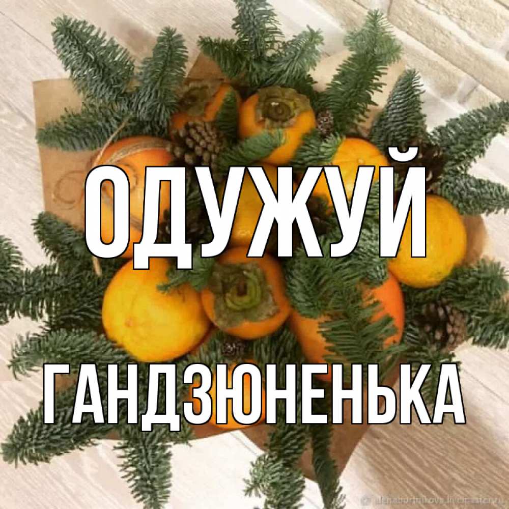Открытка на каждый день з підписом, Гандзюненька Одужуй апельсины и хурьма Прикольна листівка з побажанням онлайн скачати безкоштовно 