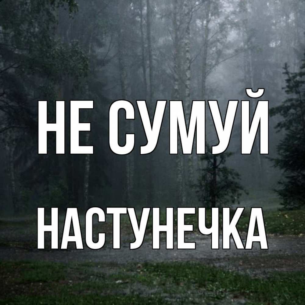 Открытка на каждый день з підписом, Настунечка Не сумуй осень Прикольна листівка з побажанням онлайн скачати безкоштовно 