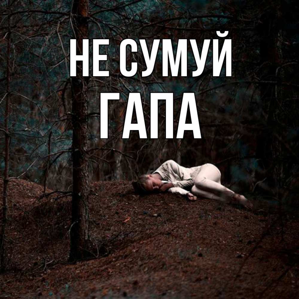 Открытка на каждый день з підписом, Гапа Не сумуй лес Прикольна листівка з побажанням онлайн скачати безкоштовно 