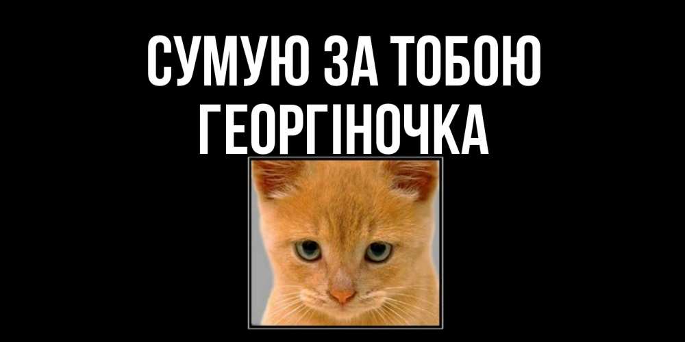 Открытка на каждый день з підписом, Георгіночка Сумую за тобою открытки рыжий котенок скучает по тебе Прикольна листівка з побажанням онлайн скачати безкоштовно 