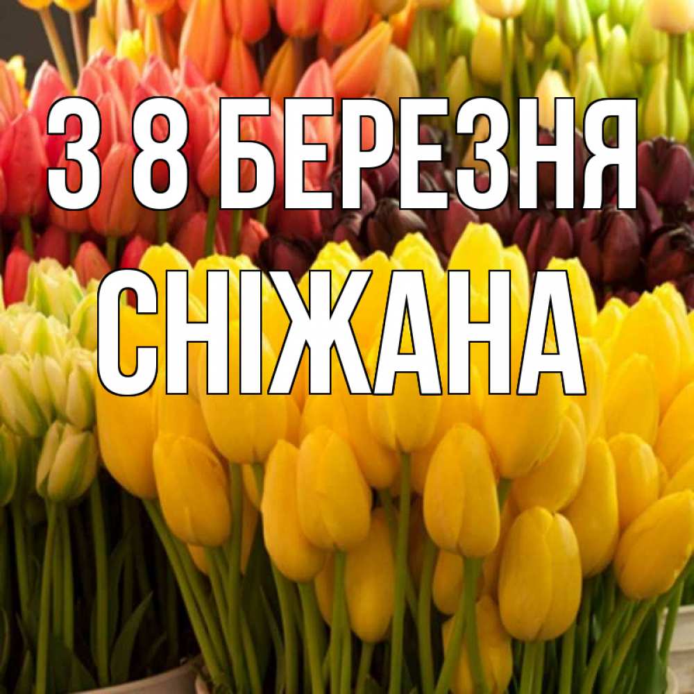 Открытка на каждый день з підписом, Сніжана З 8 БЕРЕЗНЯ цветы Прикольна листівка з побажанням онлайн скачати безкоштовно 