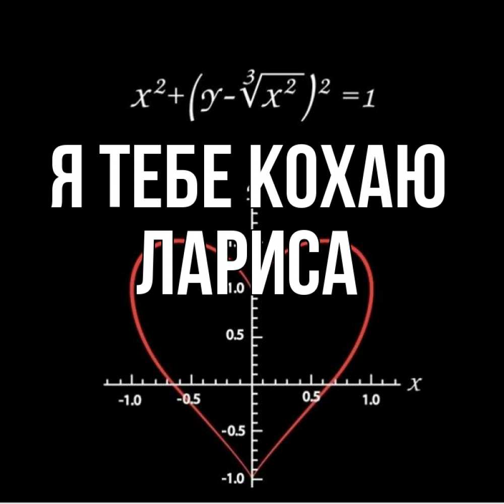 Открытка на каждый день з підписом, Лариса Я тебе кохаю сердечная формула Прикольна листівка з побажанням онлайн скачати безкоштовно 