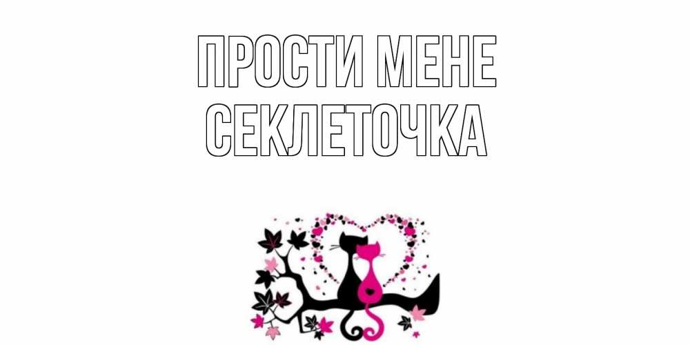 Открытка на каждый день з підписом, Секлеточка Прости мене коты Прикольна листівка з побажанням онлайн скачати безкоштовно 