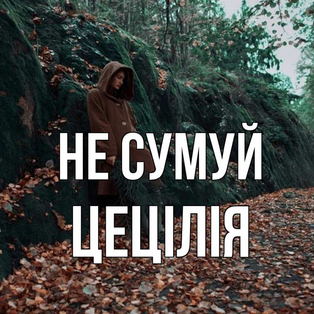 Открытка на каждый день з підписом, Цецілія Не сумуй осенний лес Прикольна листівка з побажанням онлайн скачати безкоштовно 