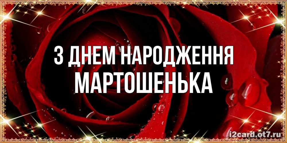 Открытка на каждый день з підписом, Мартошенька З Днем народження цветок в росе на день рождения Прикольна листівка з побажанням онлайн скачати безкоштовно 