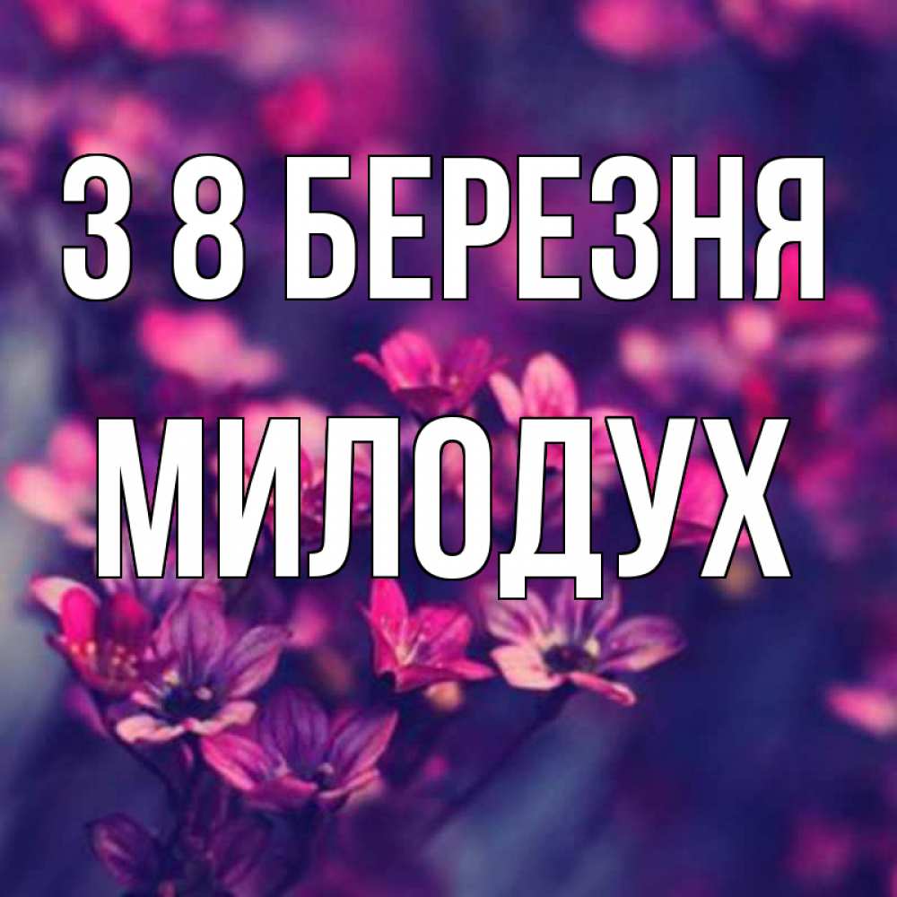Открытка на каждый день з підписом, Милодух З 8 БЕРЕЗНЯ небольшие цветы 1 Прикольна листівка з побажанням онлайн скачати безкоштовно 