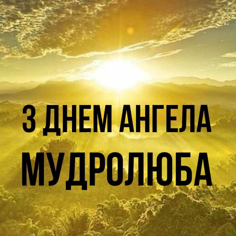 Открытка на каждый день з підписом, Мудролюба З Днем ангела леса и небо в желтом Прикольна листівка з побажанням онлайн скачати безкоштовно 