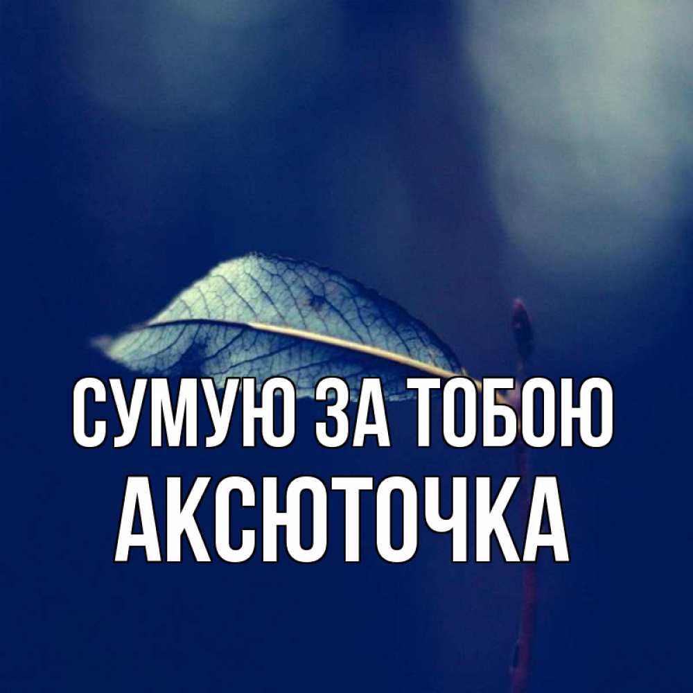 Открытка на каждый день з підписом, Аксюточка Сумую за тобою одна ветка 1 Прикольна листівка з побажанням онлайн скачати безкоштовно 