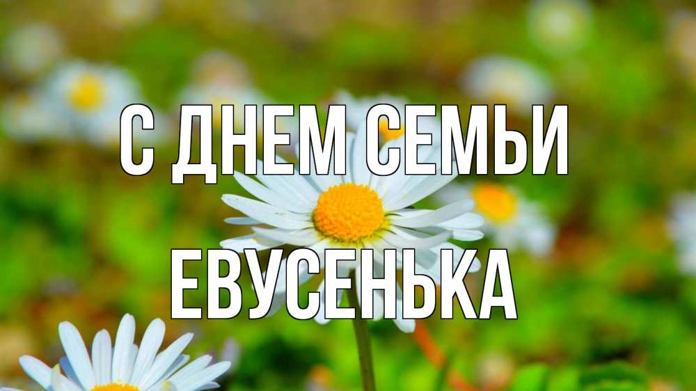 Открытка на каждый день з підписом, Евусенька С днем семьи с днем семьи Прикольна листівка з побажанням онлайн скачати безкоштовно 