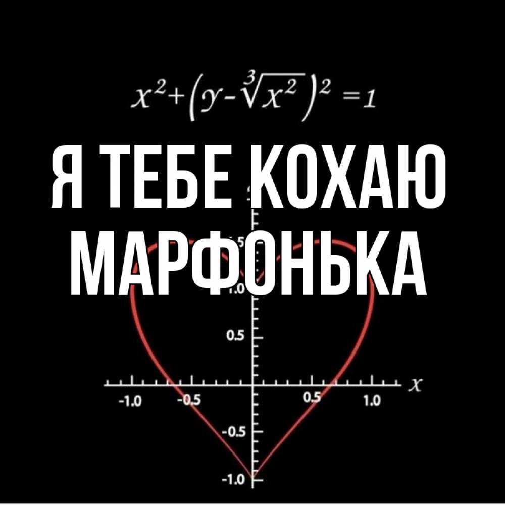 Открытка на каждый день з підписом, Марфонька Я тебе кохаю сердечная формула Прикольна листівка з побажанням онлайн скачати безкоштовно 