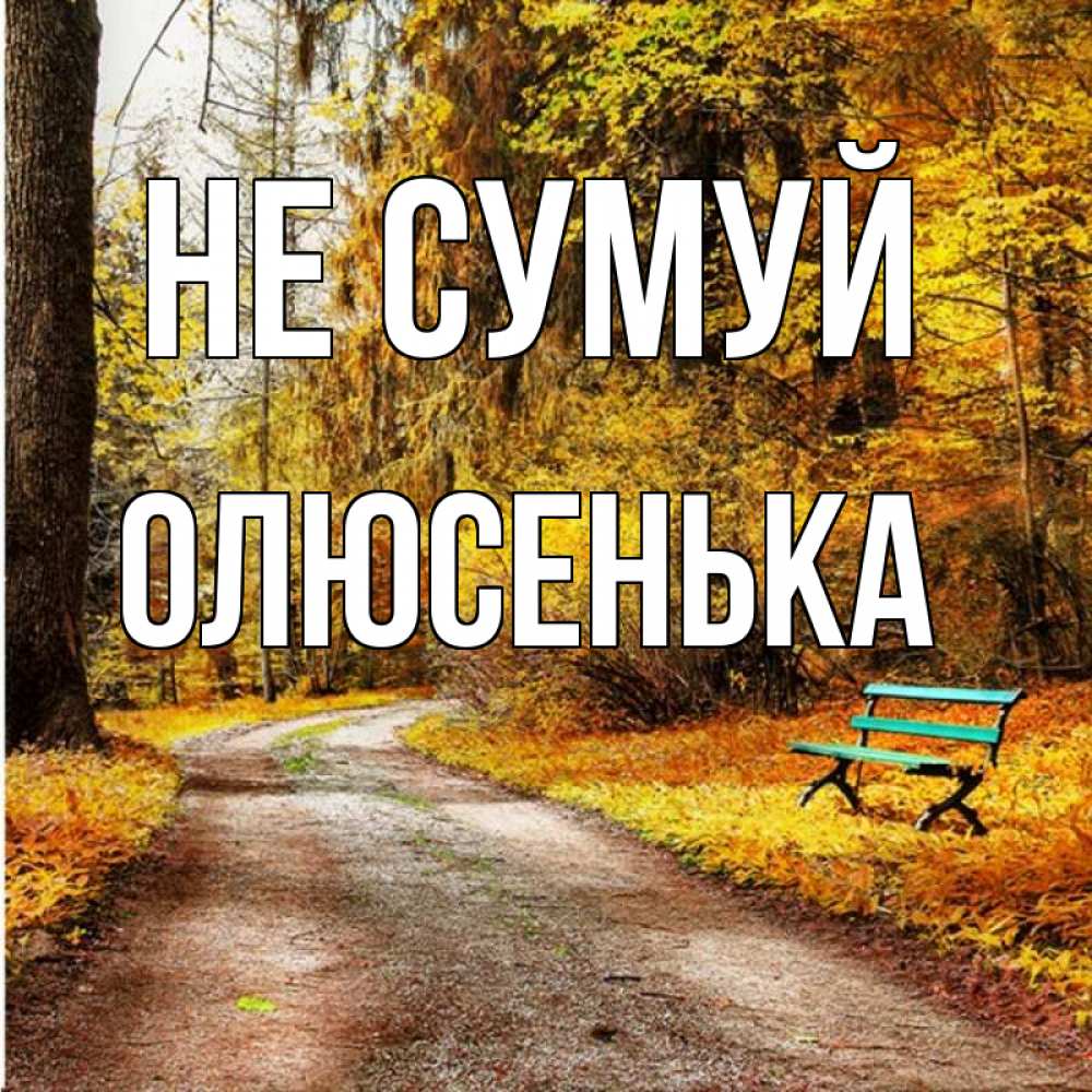 Открытка на каждый день з підписом, Олюсенька Не сумуй зеленая лавочка Прикольна листівка з побажанням онлайн скачати безкоштовно 