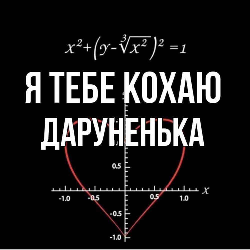 Открытка на каждый день з підписом, Даруненька Я тебе кохаю сердечная формула Прикольна листівка з побажанням онлайн скачати безкоштовно 