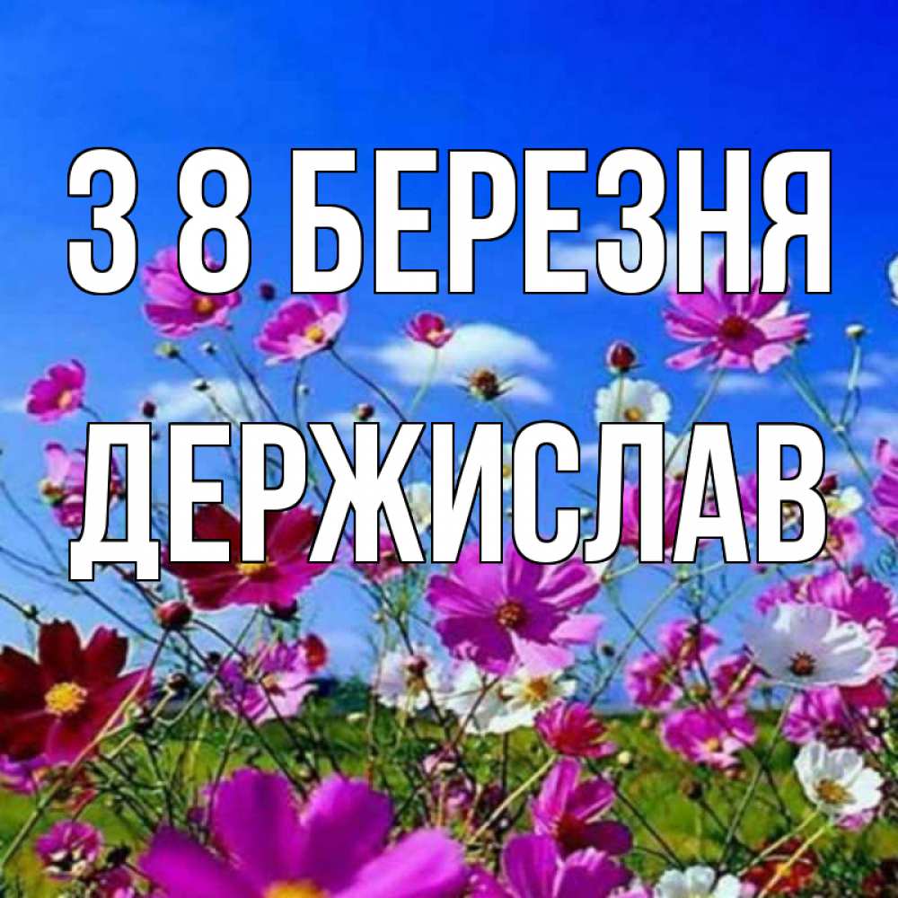 Открытка на каждый день з підписом, Держислав З 8 БЕРЕЗНЯ цветы Прикольна листівка з побажанням онлайн скачати безкоштовно 