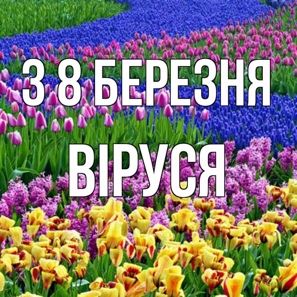 Открытка на каждый день з підписом, Віруся З 8 БЕРЕЗНЯ цветы Прикольна листівка з побажанням онлайн скачати безкоштовно 