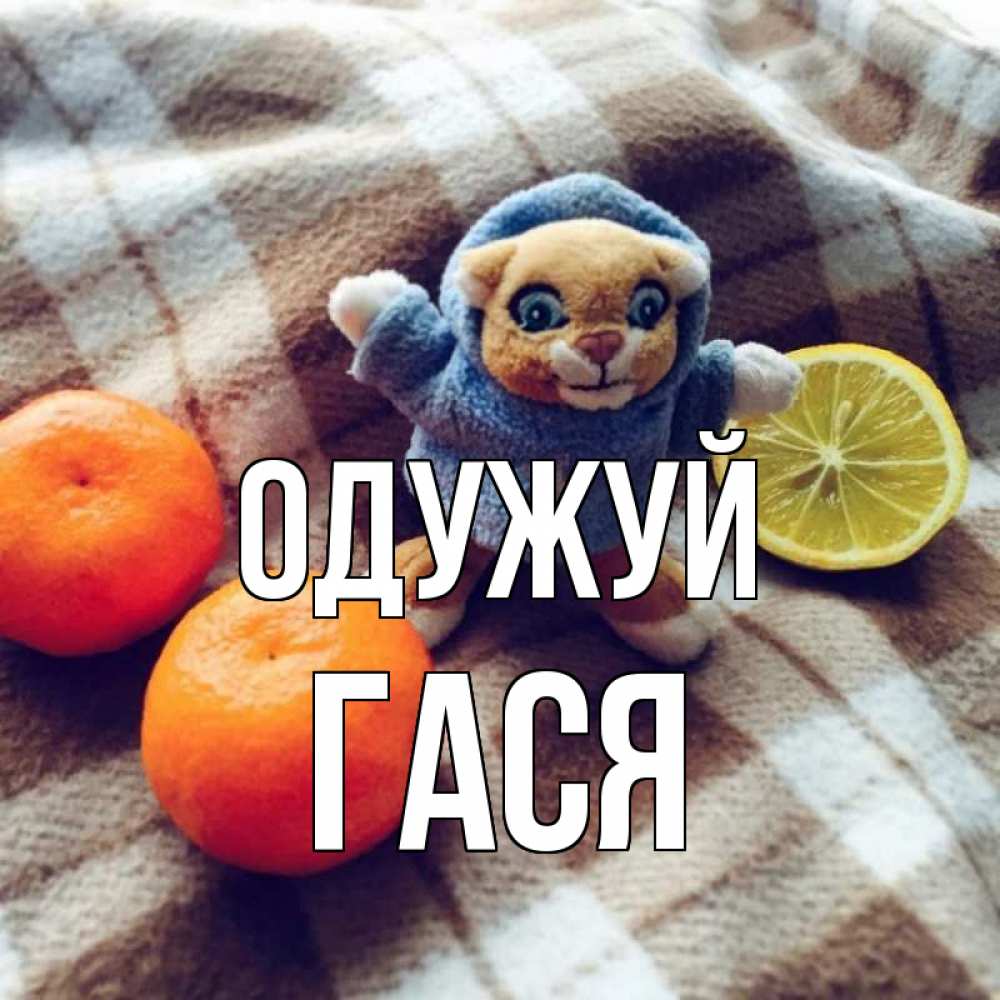 Открытка на каждый день з підписом, Гася Одужуй вот тебе апельсинка и лимон Прикольна листівка з побажанням онлайн скачати безкоштовно 