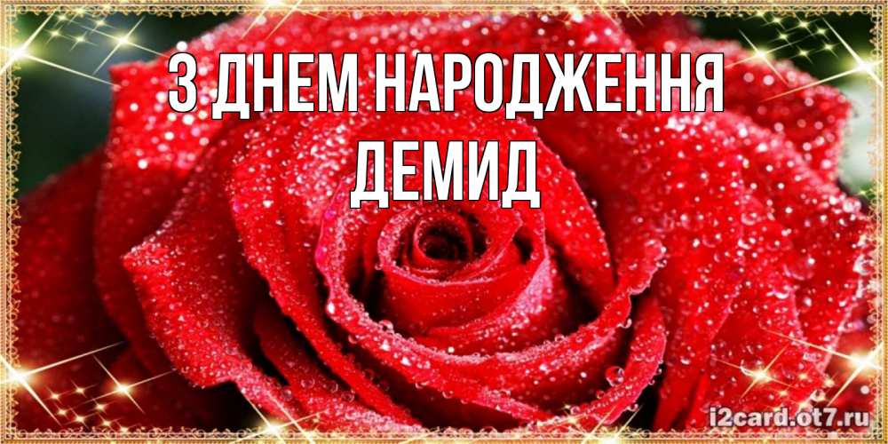 Открытка на каждый день з підписом, Демид З Днем народження роса и роза. открытка с красивой розой Прикольна листівка з побажанням онлайн скачати безкоштовно 