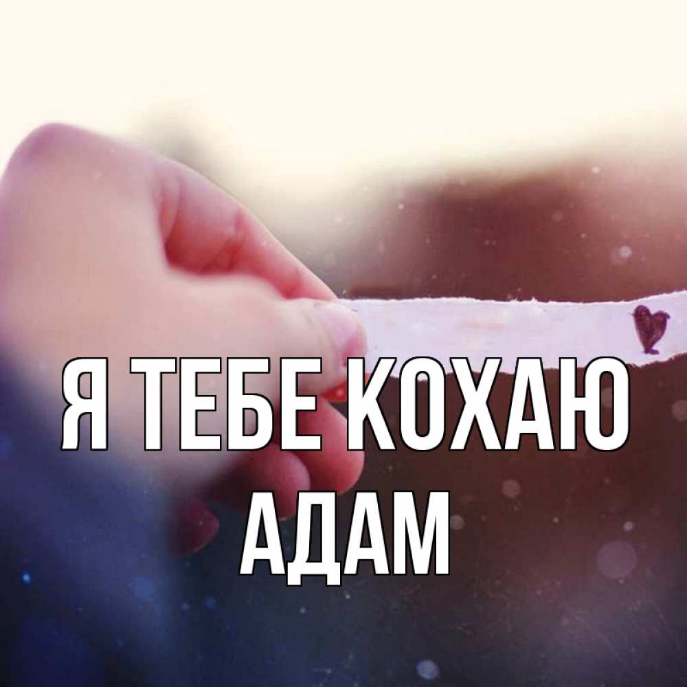 Открытка на каждый день з підписом, Адам Я тебе кохаю для тебя Прикольна листівка з побажанням онлайн скачати безкоштовно 