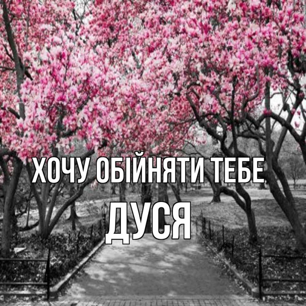 Открытка на каждый день з підписом, Дуся Хочу обійняти тебе обработанное фото Прикольна листівка з побажанням онлайн скачати безкоштовно 