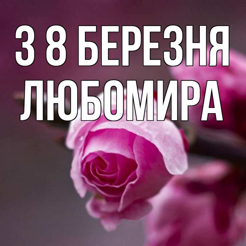 Открытка на каждый день з підписом, Любомира З 8 БЕРЕЗНЯ весна Прикольна листівка з побажанням онлайн скачати безкоштовно 