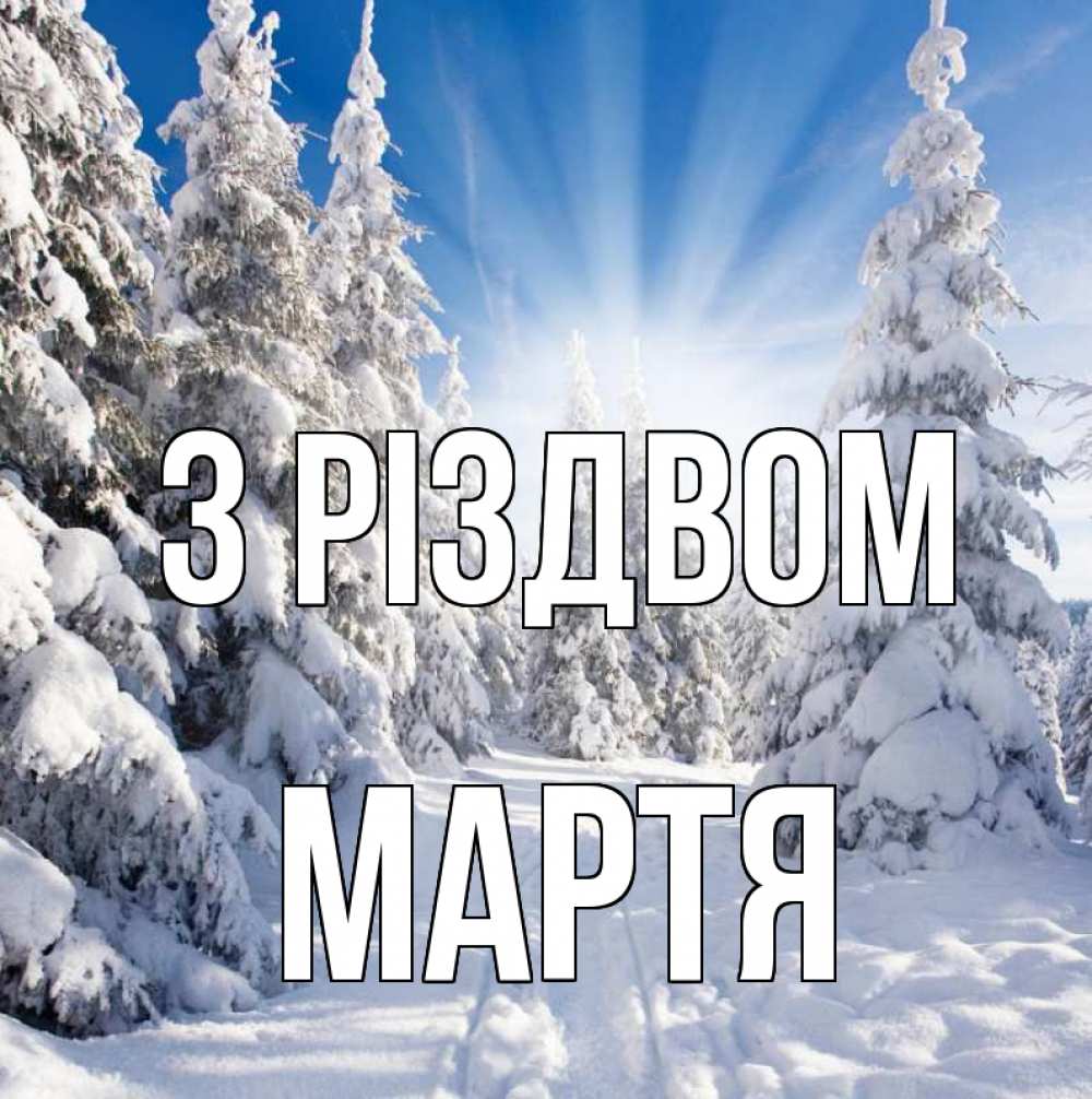 Открытка на каждый день з підписом, Мартя З Різдвом зима, лес Прикольна листівка з побажанням онлайн скачати безкоштовно 