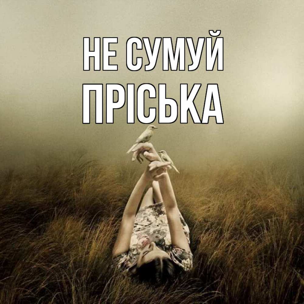 Открытка на каждый день з підписом, Пріська Не сумуй поле и туман Прикольна листівка з побажанням онлайн скачати безкоштовно 