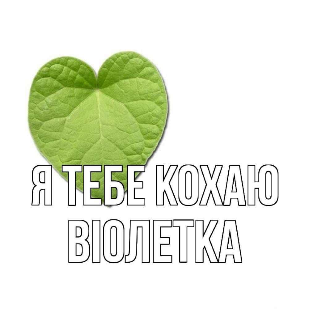 Открытка на каждый день з підписом, Віолетка Я тебе кохаю тебе Прикольна листівка з побажанням онлайн скачати безкоштовно 