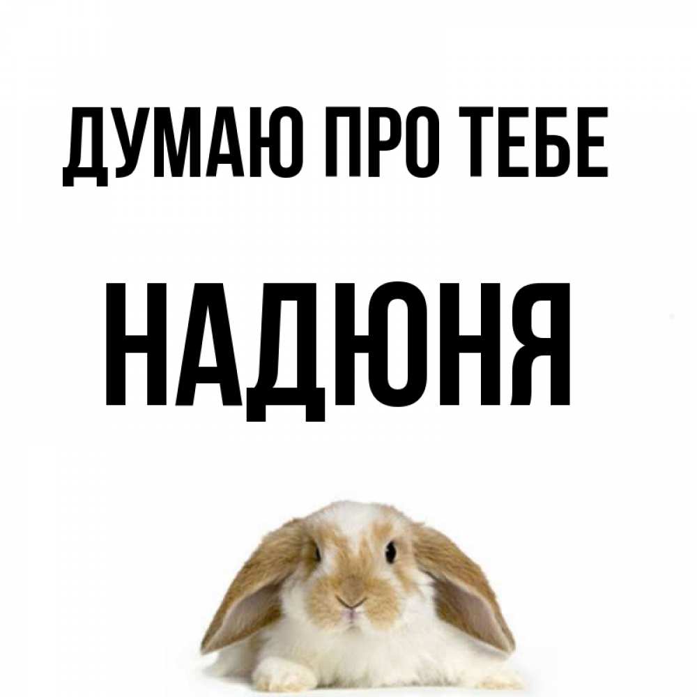 Открытка на каждый день з підписом, Надюня Думаю про тебе подписать своими руками онлайн Прикольна листівка з побажанням онлайн скачати безкоштовно 