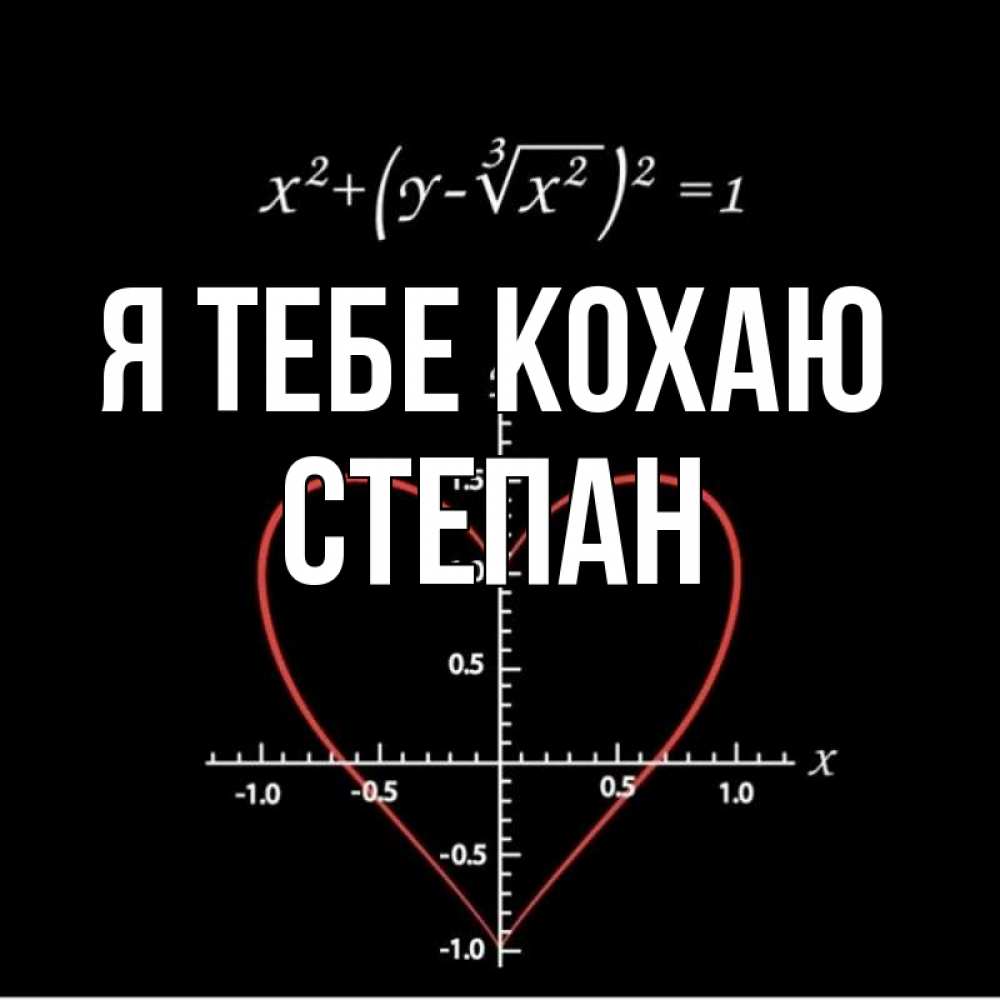 Открытка на каждый день з підписом, Степан Я тебе кохаю сердечная формула Прикольна листівка з побажанням онлайн скачати безкоштовно 
