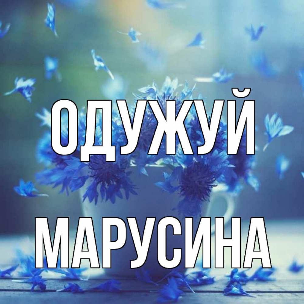 Открытка на каждый день з підписом, Марусина Одужуй кружка с зельем и цветами Прикольна листівка з побажанням онлайн скачати безкоштовно 