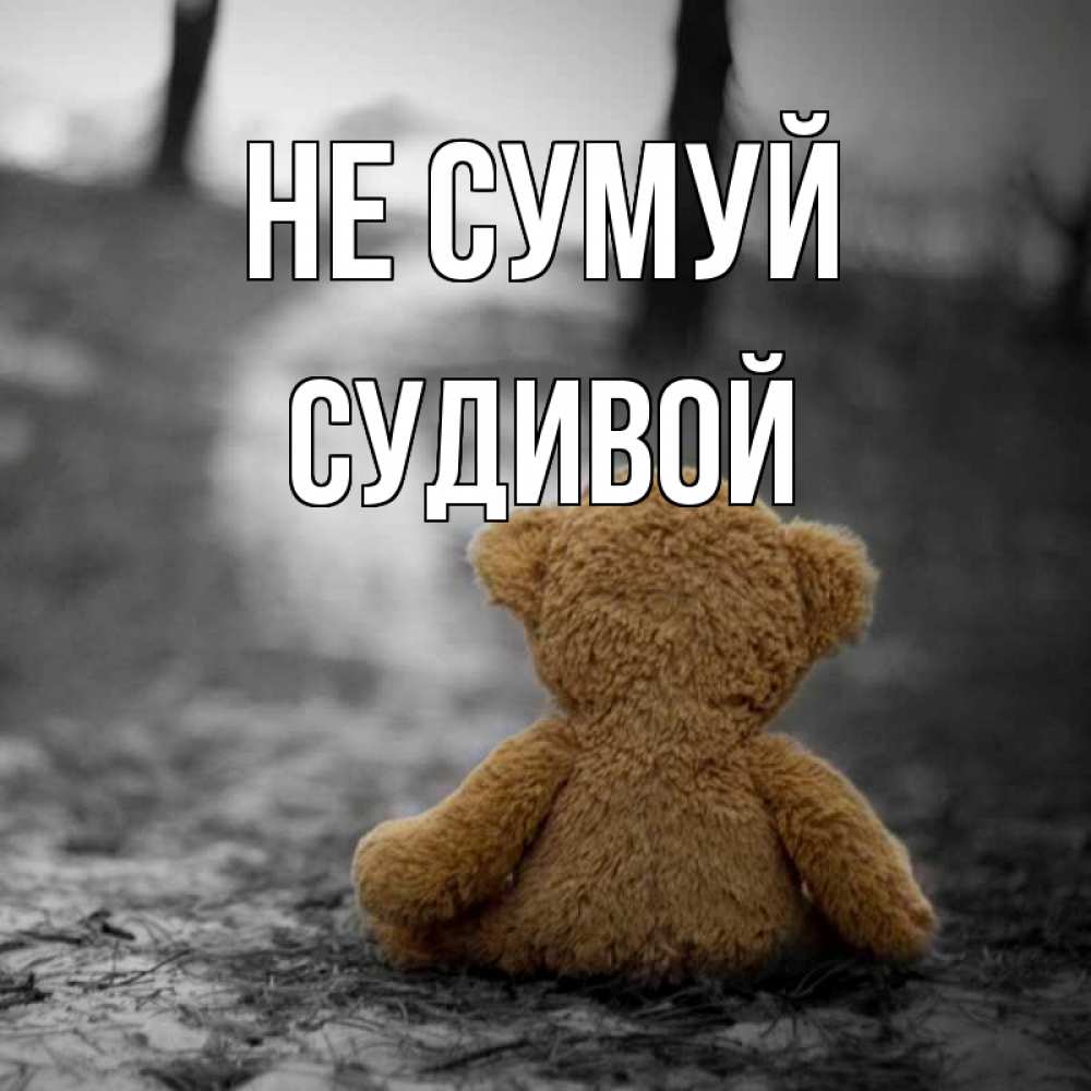 Открытка на каждый день з підписом, Судивой Не сумуй медведь со спин Прикольна листівка з побажанням онлайн скачати безкоштовно 