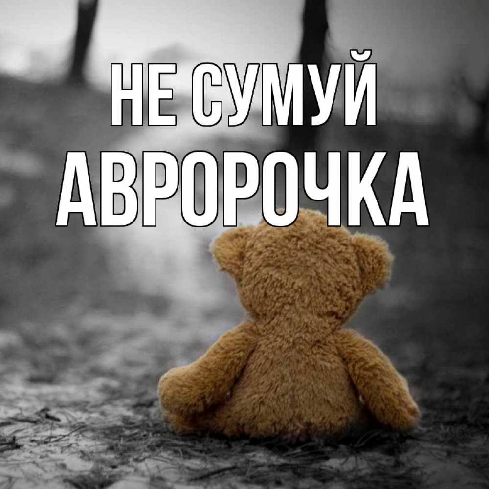 Открытка на каждый день з підписом, Авророчка Не сумуй медведь со спин Прикольна листівка з побажанням онлайн скачати безкоштовно 