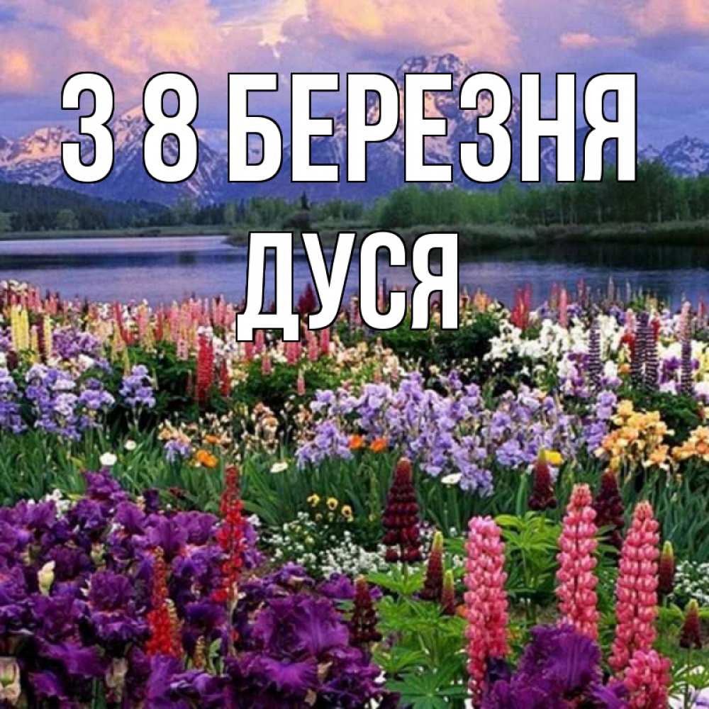 Открытка на каждый день з підписом, Дуся З 8 БЕРЕЗНЯ международный женский день Прикольна листівка з побажанням онлайн скачати безкоштовно 