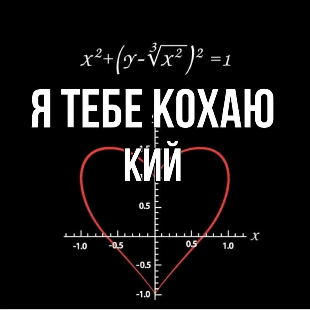 Открытка на каждый день з підписом, Кий Я тебе кохаю сердечная формула Прикольна листівка з побажанням онлайн скачати безкоштовно 