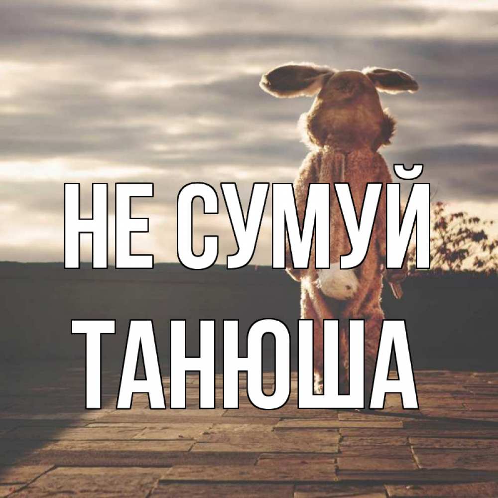 Открытка на каждый день з підписом, Танюша Не сумуй со спины Прикольна листівка з побажанням онлайн скачати безкоштовно 