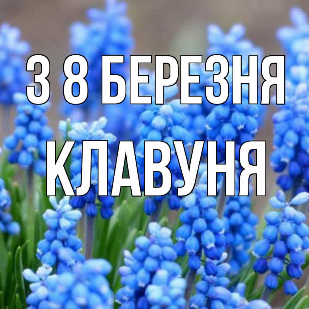 Открытка на каждый день з підписом, Клавуня З 8 БЕРЕЗНЯ Поздравительная открытка для женщин с цветами на праздничную дату Прикольна листівка з побажанням онлайн скачати безкоштовно 